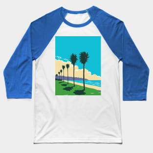 La Jolla Shores Beach in San Diego California WPA Poster Art Baseball T-Shirt